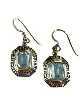 Gold Tone Topaz Sterling Silver Earrings Thailand